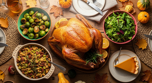 Glucose-friendly Thanksgiving recipes: low-carb stuffing, healthy gravy, sugar-free pie. Meal sequencing tips for stable blood sugar during holidays.