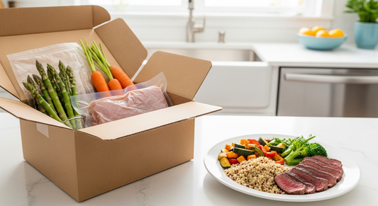 HelloFresh vs Blue Apron comparison for blood sugar control. Meal kit nutrition analysis, metabolic health, glucose-friendly recipes, CGM tracking with Signos.