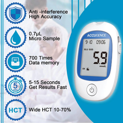 SusWel™ Blood Glucose / Uric Acid / Blood Ketone 3 in 1 Test Kit SusWel - AiDex