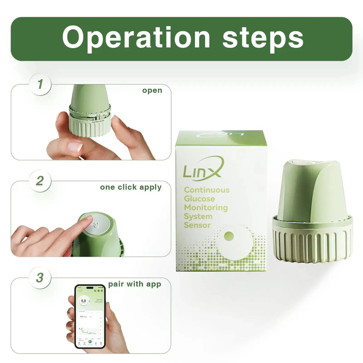 SusWel™ LinX CGM – Discreet 15‑Day Continuous Glucose Monitor